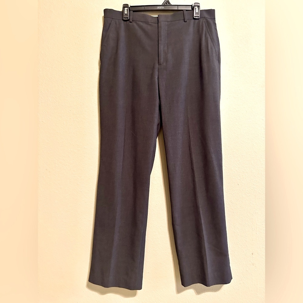 Perry Ellis Charcoal Slim Fit Flat Front Trousers size 34W 32L